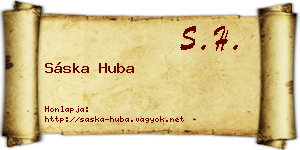 Sáska Huba névjegykártya